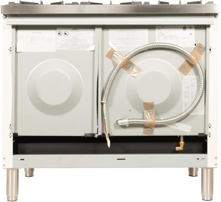 ILVE 40 in. Nostalgie Series Propane Gas Burner and Electric Oven Range in Antique White with Chrome Trim, UPDN100FDMPAXLP