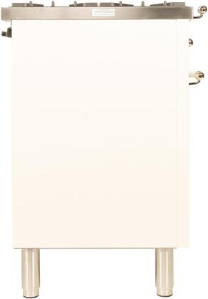 ILVE 40 in. Nostalgie Series Propane Gas Burner and Electric Oven Range in Antique White with Chrome Trim, UPDN100FDMPAXLP