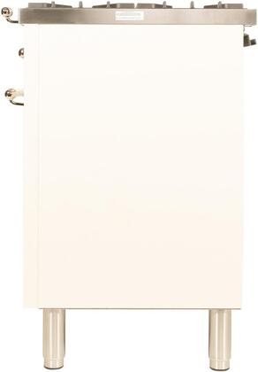 ILVE 40 in. Nostalgie Series Propane Gas Burner and Electric Oven Range in Antique White with Chrome Trim, UPDN100FDMPAXLP
