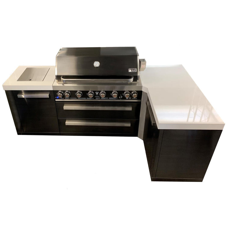 Mont Alpi 805 Black Stainless Steel Island Grill with 90 Degree Corner, MAi805-BSS90C