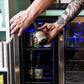 NewAir 24 In. 18 Bottle and 58 Can Dual Zone Wine and Beverage Cooler, AWB-360DB