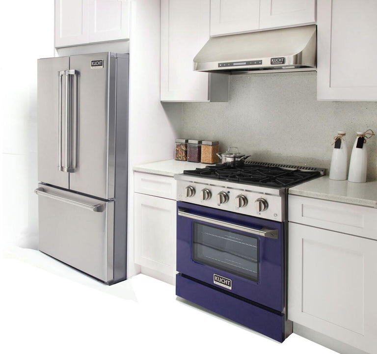 Kucht Professional 30 in. 4.2 cu ft. Natural Gas Range with Blue Door and Silver Knobs, KNG301-B