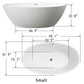 Vanity Art 55 in. x 32 in. Freestanding Soaking Bathtub, VA6834-S