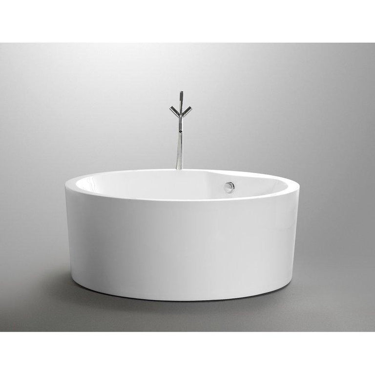 Vanity Art Troyes 59 in. Acrylic Flatbottom Freestanding Bathtub in White, VA6810