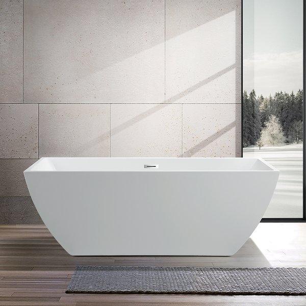 Vanity Art 59 in. x 29.5 in. Freestanding Soaking Bathtub, VA6821