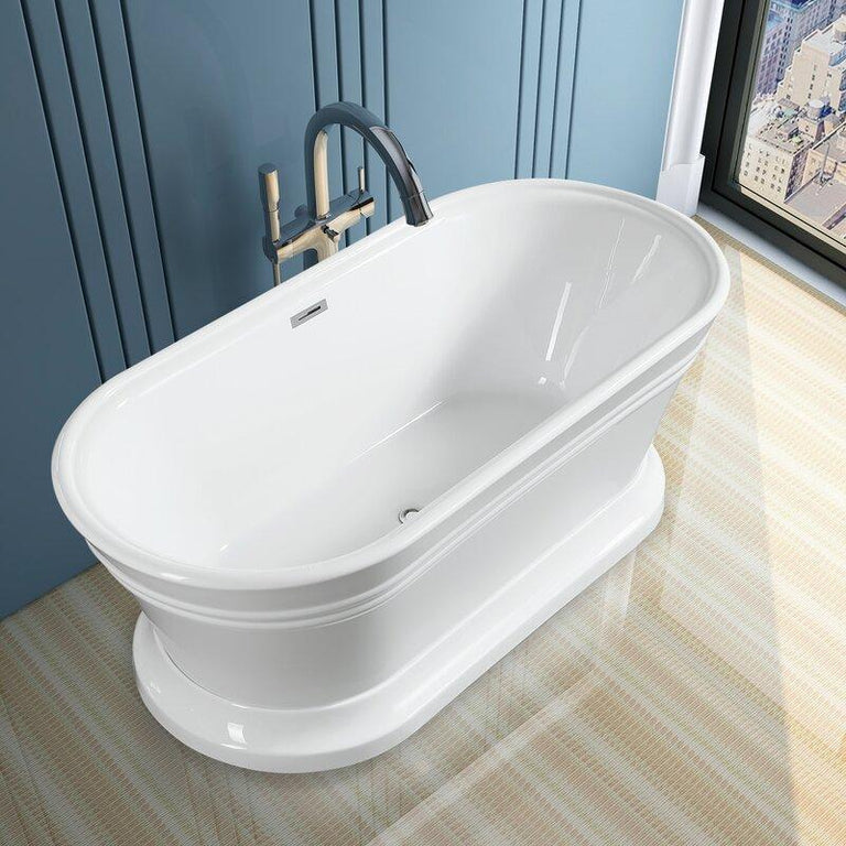 Vanity Art 59 in. x 30 in. Freestanding Soaking Bathtub VA6610