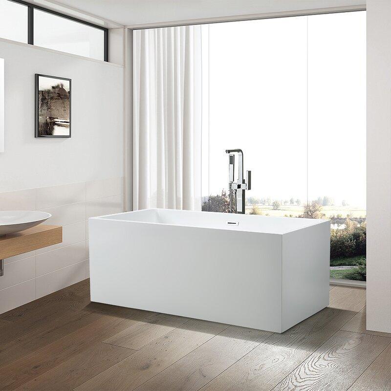 Talence 59 in. Acrylic Flatbottom Freestanding Bathtub in White Talence 59 in. Acrylic Flatbottom Freestanding Bathtub in White