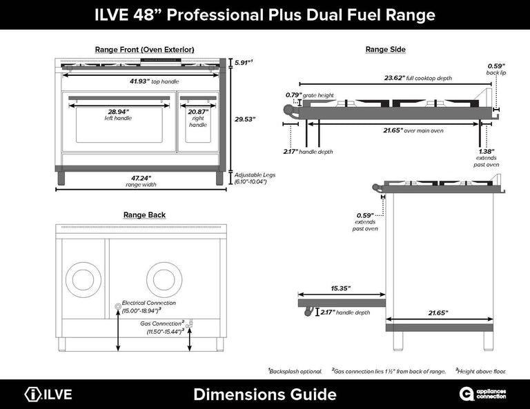 ILVE 48 in. Professional Plus Series Natural Gas Burner and Electric Oven Range in Stainless Steel with Chrome Trim, UPW120FDMPING