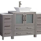 Vanity Art 108 in. Double Sink Vanity Cabinet with Ceramic Vessel Sink & Mirror - Grey, VA3136-108G