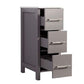 Vanity Art 72 in. Double Sink Vanity Cabinet with Ceramic Sink & Mirror - Grey, VA3024-72G