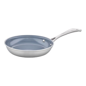 ZWILLING 2pc Stainless Steel Ceramic Nonstick Fry Pan Set, Spirit 3-Ply Ceramic Nonstick Series