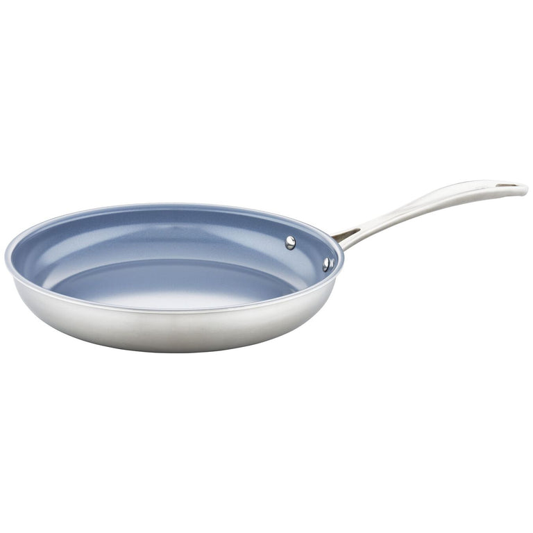 ZWILLING 10" Stainless Steel Ceramic Nonstick Fry Pan, Spirit 3-Ply Ceramic Nonstick Series