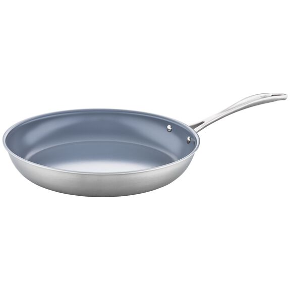 ZWILLING 12" Stainless Steel Ceramic Nonstick Fry Pan, Spirit 3-Ply Ceramic Nonstick Series