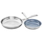 ZWILLING 2pc Stainless Steel Ceramic Nonstick Fry Pan Set, Spirit 3-Ply Ceramic Nonstick Series