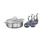 ZWILLING 6pc Stainless Steel Ceramic Nonstick Universal Pan & Egg Poacher Set, Spirit 3-Ply Ceramic Nonstick Series