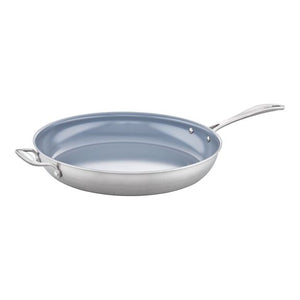 ZWILLING 14" Stainless Steel Ceramic Nonstick Fry Pan, Spirit 3-Ply Ceramic Nonstick Series