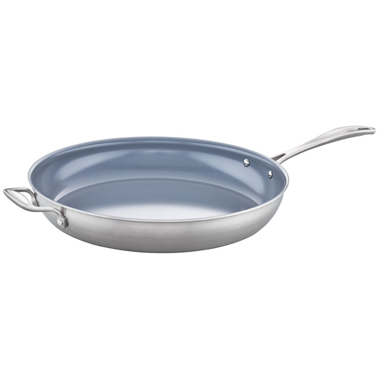 ZWILLING 14" Stainless Steel Ceramic Nonstick Fry Pan, Spirit 3-Ply Ceramic Nonstick Series