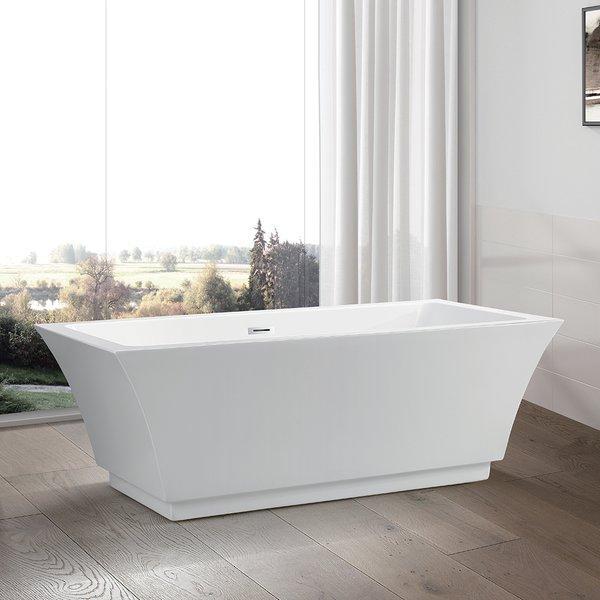 Vanity Art 66.5 in. x 31.5 in. Freestanding Soaking Bathtub, VA6817-L