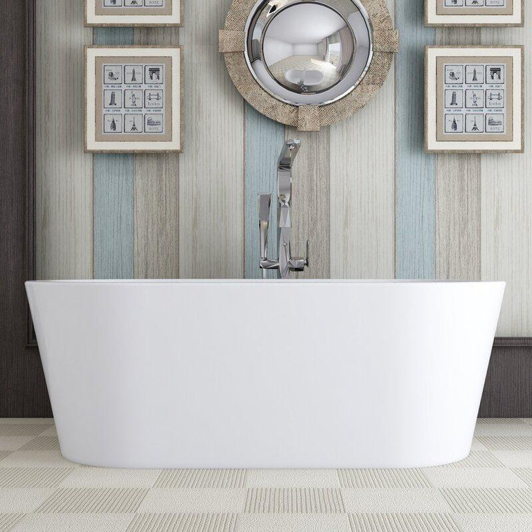 Vanity Art Lorient 67 in. Acrylic Flatbottom Freestanding Bathtub in White, VA6812