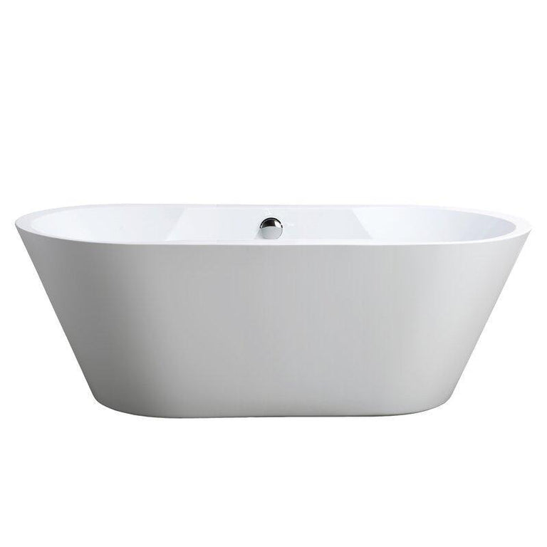 Vanity Art Beziers 67 in. Acrylic Flatbottom Freestanding Bathtub in White, VA6804