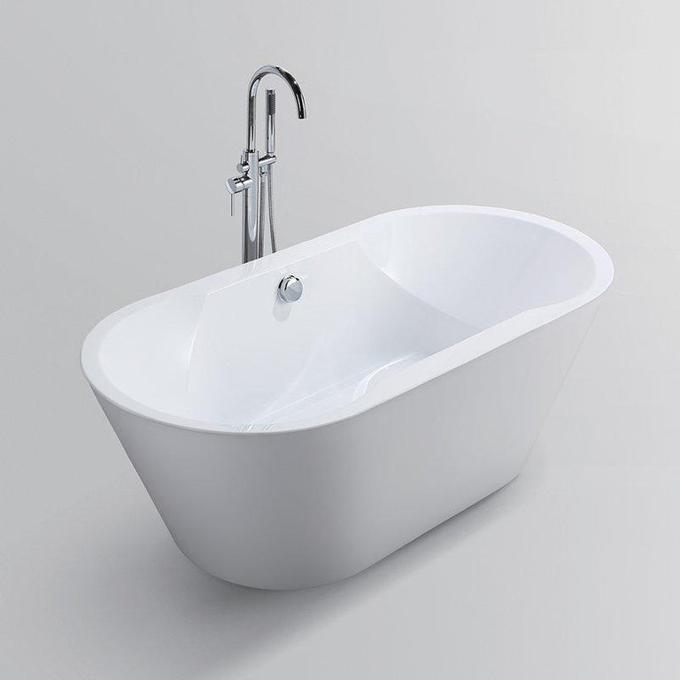 Vanity Art Beziers 67 in. Acrylic Flatbottom Freestanding Bathtub in White, VA6804