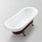 Vanity Art 67 in. x 31.5 in. Freestanding Soaking Bathtub in Red and White, VA6311-RL
