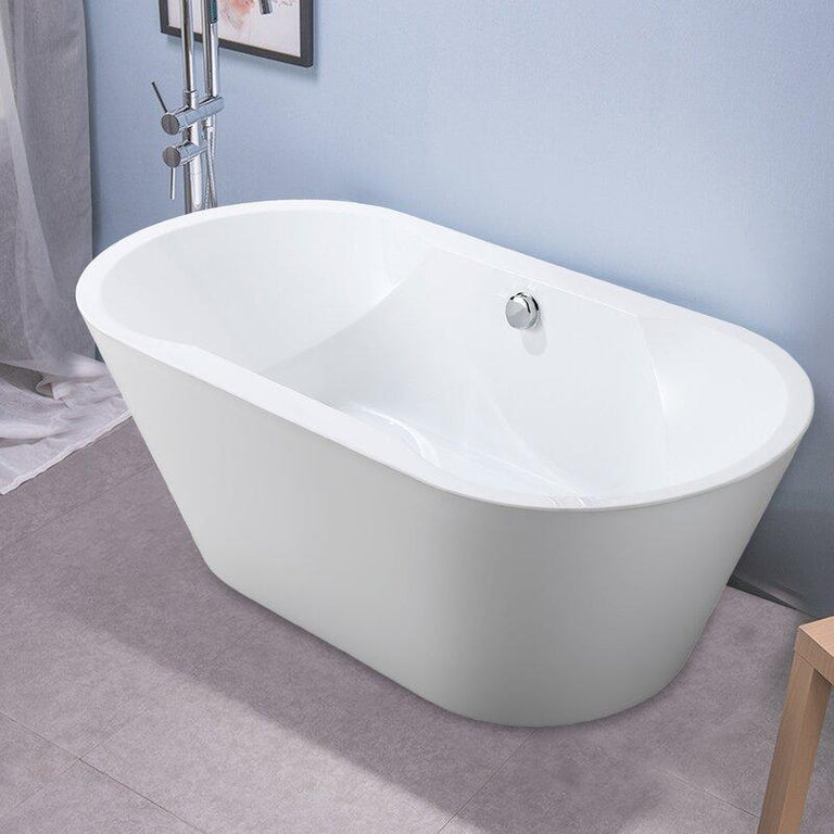 Vanity Art Beziers 67 in. Acrylic Flatbottom Freestanding Bathtub in White, VA6804