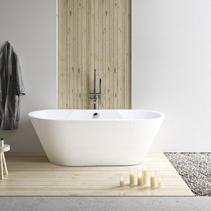 Vanity Art Beziers 67 in. Acrylic Flatbottom Freestanding Bathtub in White, VA6804