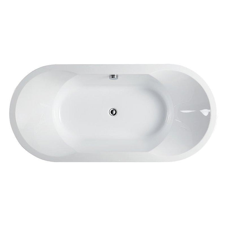 Vanity Art Beziers 67 in. Acrylic Flatbottom Freestanding Bathtub in White, VA6804