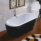Vanity Art Cholet 67 in. Acrylic Flatbottom Freestanding Bathtub in Black and White, VA6812-BL