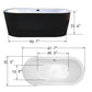 Vanity Art Cholet 67 in. Acrylic Flatbottom Freestanding Bathtub in Black and White, VA6812-BL