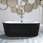 Vanity Art Cholet 67 in. Acrylic Flatbottom Freestanding Bathtub in Black and White, VA6812-BL