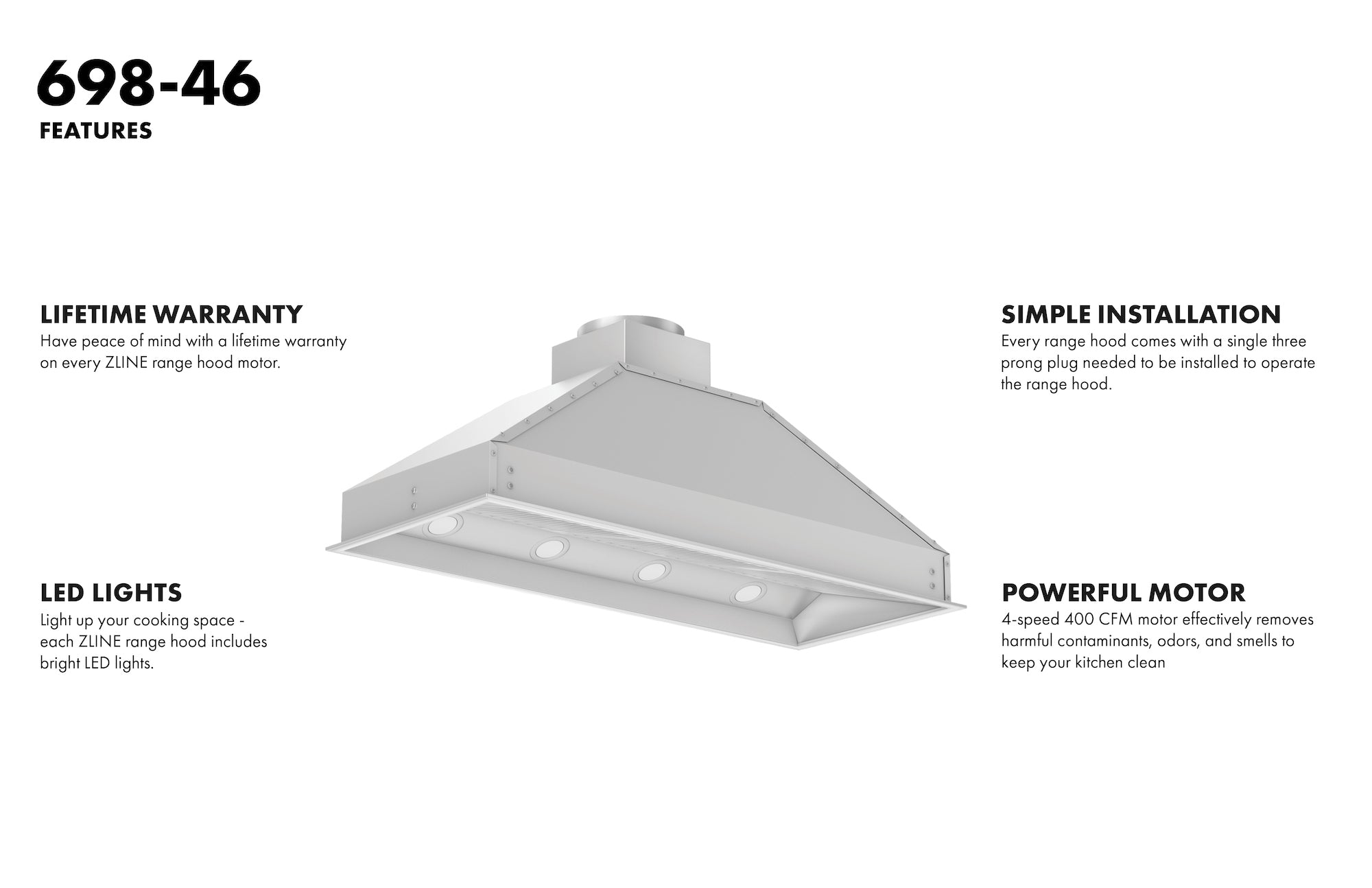 x l2546 ZLINE 46 inches Externally Vented Under cabinet Range Hood