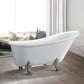 Vanity Art Freestanding White Acrylic 69-Inch Claw Foot Soaking Bathtub, VA6310-L