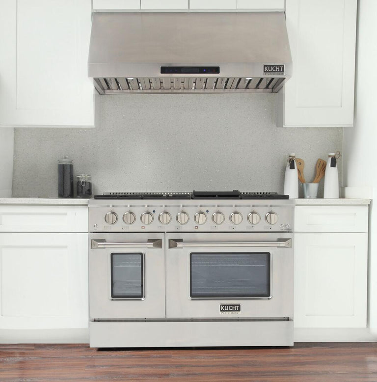 Kucht Professional 48 in. 6.7 cu ft. Propane Gas Range with Silver Knobs, KNG481/LP-S