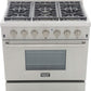 Kucht Professional 36 in. 5.2 cu ft. Natural Gas Range with Silver Knobs, KRG3618U-S