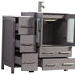 Vanity Art 72 in. Double Sink Vanity Cabinet with Ceramic Sink & Mirror - Grey, VA3024-72G