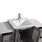 Vanity Art 72 in. Double Sink Vanity Cabinet with Ceramic Sink & Mirror - Grey, VA3024-72G