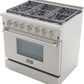 Kucht Professional 36 in. 5.2 cu ft. Natural Gas Range with Silver Knobs, KRG3618U-S