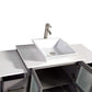 Vanity Art 108 in. Double Sink Vanity Cabinet with Ceramic Vessel Sink & Mirror - Grey, VA3136-108G