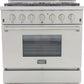 Kucht Professional 36 in. 5.2 cu ft. Natural Gas Range with Silver Knobs, KRG3618U-S