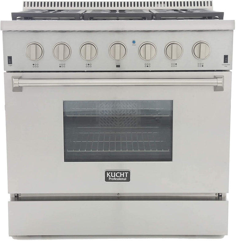 Kucht Professional 36 in. 5.2 cu ft. Natural Gas Range with Silver Knobs, KRG3618U-S