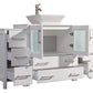 Vanity Art 108 in. Double Sink Vanity Cabinet with Ceramic Vessel Sink & Mirror - White, VA3136-108W