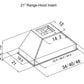 ZLINE 34 in. Outdoor Range Hood Insert in Stainless Steel (21 in. Depth), 721-304-34