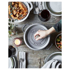 Staub 4 Qt. Cast Iron Round Dutch Oven in Graphite Grey