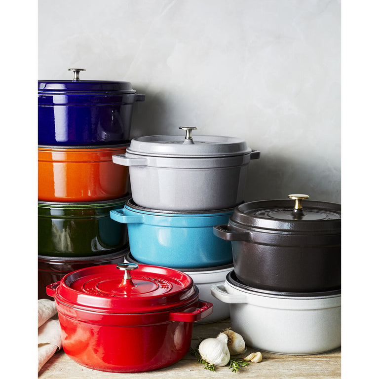 STAUB CAST IRON 4-QT ROUND COCOTTE - TURQUOISE - Le Cookery