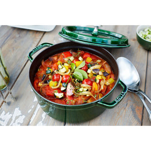 Staub 5.5 Qt. Cast Iron Round Dutch Oven in Basil