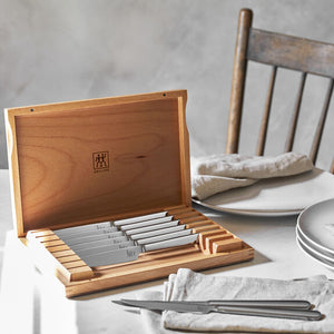 ZWILLING 8pc Stainless Steel Steak Knife Set with Wood Presentation Case