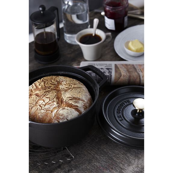 Staub 2.75 Qt. Cast Iron Round Dutch Oven in Black