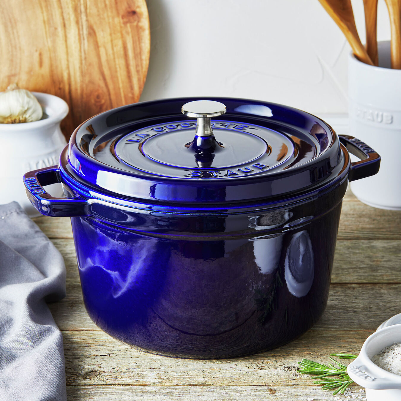 Staub 5 Qt. Cast Iron Tall Dutch Oven in Dark Blue